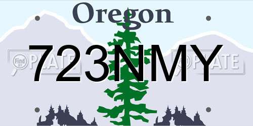 723NMY Oregon License Plate