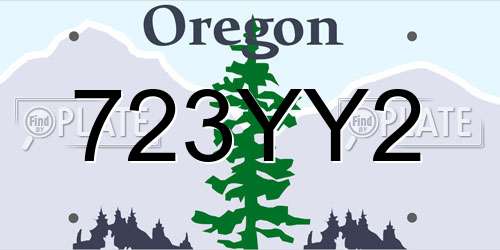 723YY2 Oregon License Plate