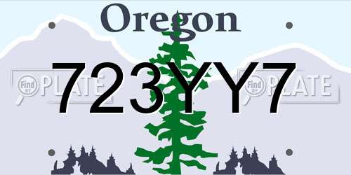 723YY7 Oregon License Plate