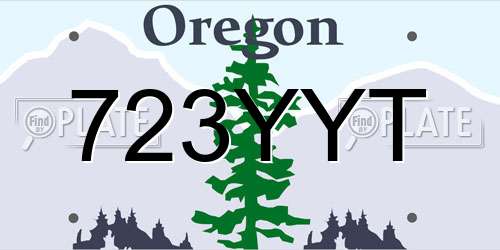 723YYT Oregon License Plate