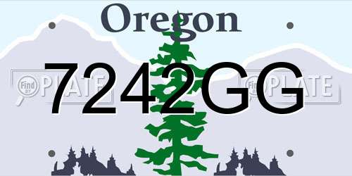 7242GG Oregon License Plate