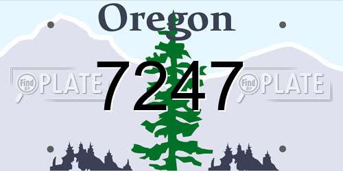 7247 Oregon License Plate