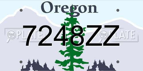 7248ZZ Oregon License Plate