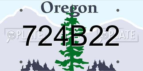 724B22 Oregon License Plate