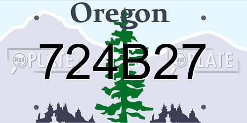 724B27 Oregon License Plate