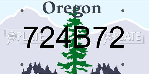 724B72 Oregon License Plate