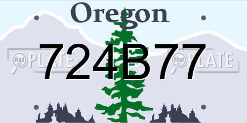 724B77 Oregon License Plate