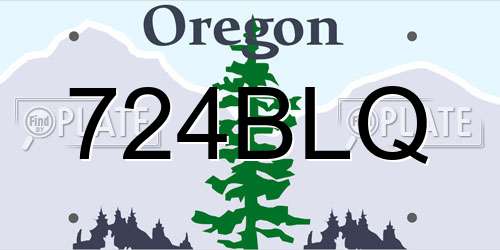 724BLQ Oregon License Plate