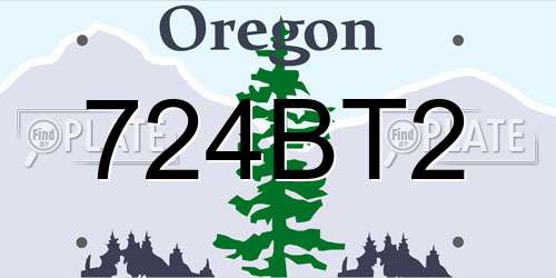 724BT2 Oregon License Plate