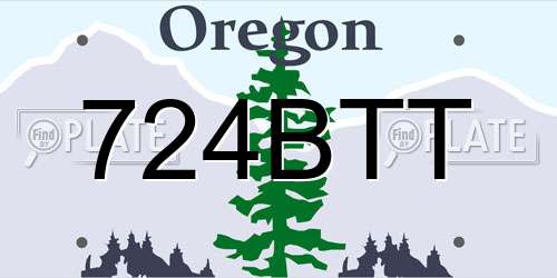 724BTT Oregon License Plate