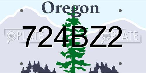 724BZ2 Oregon License Plate
