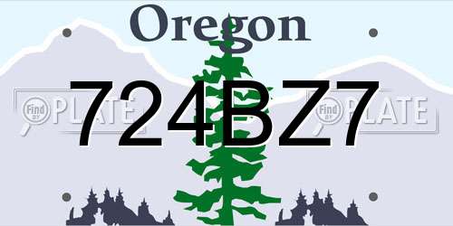 724BZ7 Oregon License Plate
