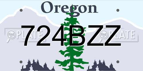 724BZZ Oregon License Plate