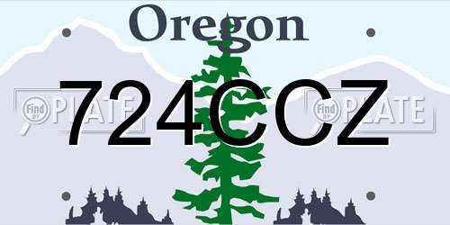 724CCZ Oregon License Plate