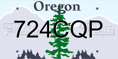724CQP Oregon License Plate