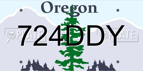 724DDY Oregon License Plate