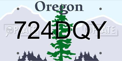 724DQY Oregon License Plate
