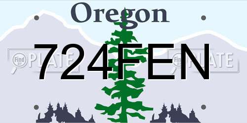 724FEN Oregon License Plate