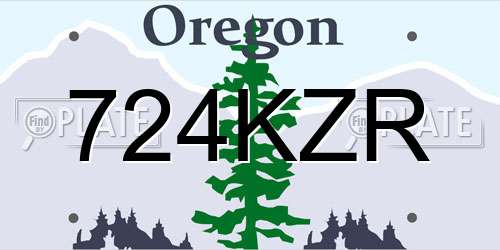 724KZR Oregon License Plate