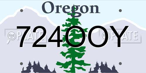 724OOY Oregon License Plate