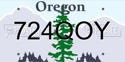 724QOY Oregon License Plate