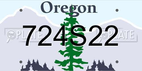 724S22 Oregon License Plate