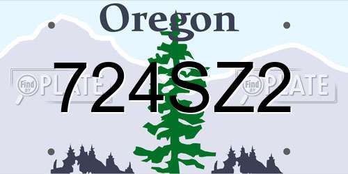 724SZ2 Oregon License Plate