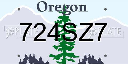 724SZ7 Oregon License Plate