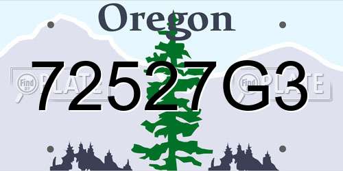 72527G3 Oregon License Plate