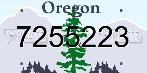 7255223 Oregon License Plate