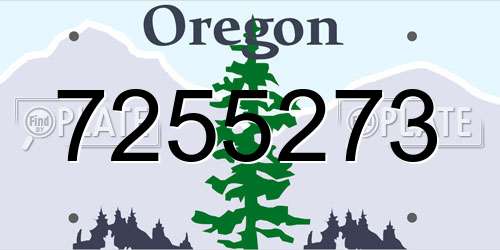 7255273 Oregon License Plate