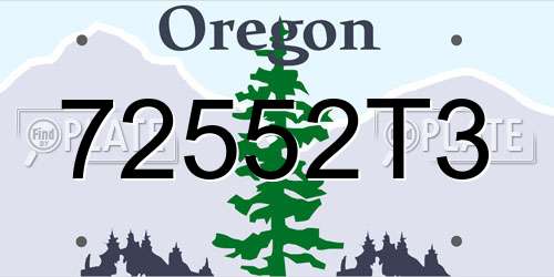 72552T3 Oregon License Plate