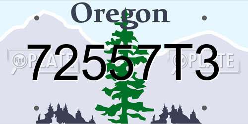 72557T3 Oregon License Plate