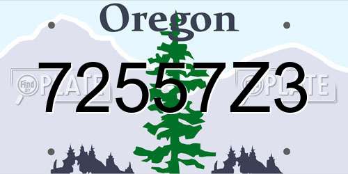 72557Z3 Oregon License Plate