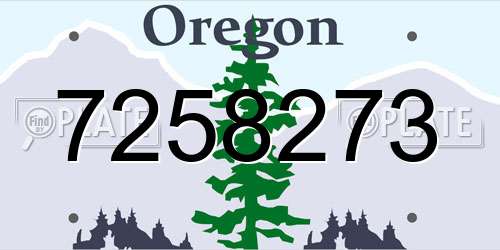 7258273 Oregon License Plate
