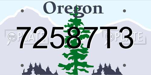 72587T3 Oregon License Plate