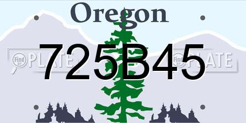 725B45 Oregon License Plate