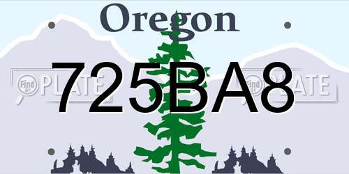 725BA8 Oregon License Plate