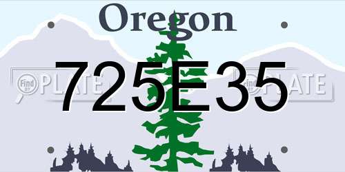 725E35 Oregon License Plate