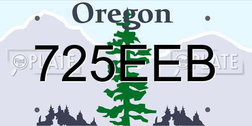 725EEB Oregon License Plate