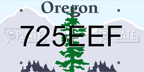 725EEF Oregon License Plate