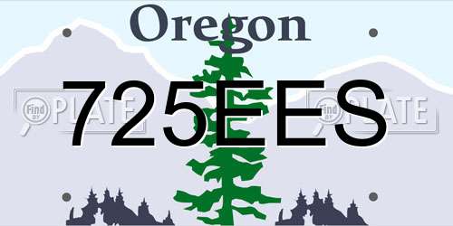 725EES Oregon License Plate