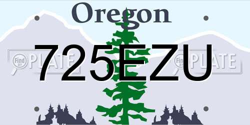 725EZU Oregon License Plate