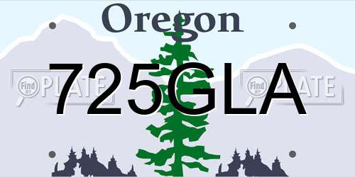725GLA Oregon License Plate