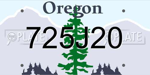 725J20 Oregon License Plate