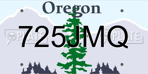 725JMQ Oregon License Plate