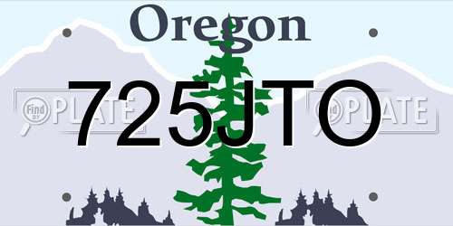725JTO Oregon License Plate