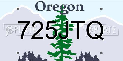 725JTQ Oregon License Plate