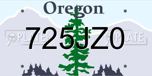 725JZ0 Oregon License Plate