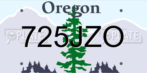 725JZO Oregon License Plate